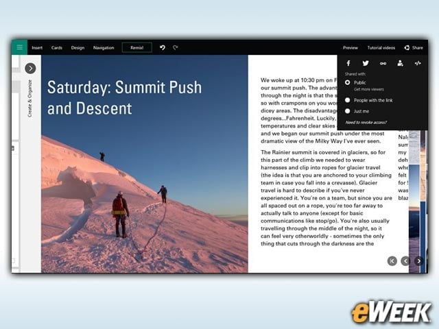 Sway Provides a Way to Quickly Produce Reports