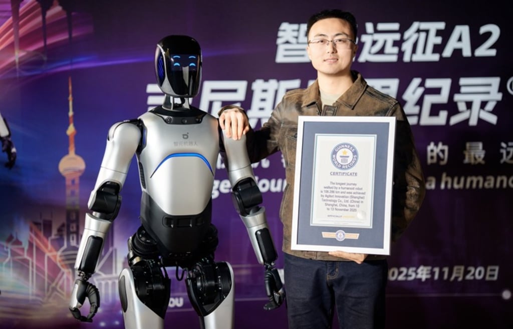 AgiBot A2 humanoid robot sets Guinness World Record