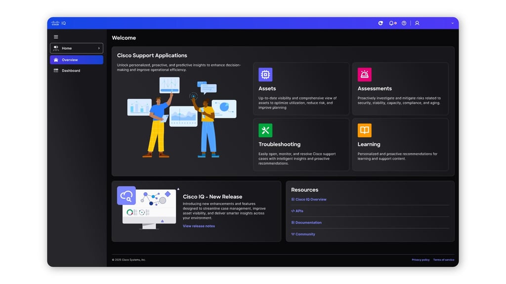 Cisco IQ homescreen.