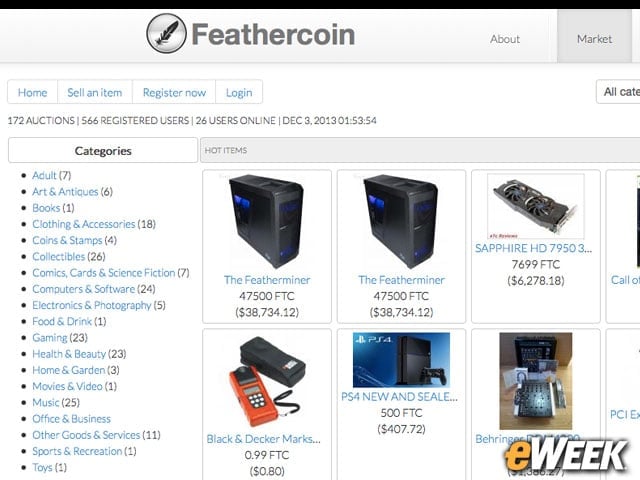Feathercoin Has an Active Marketplace for Goods