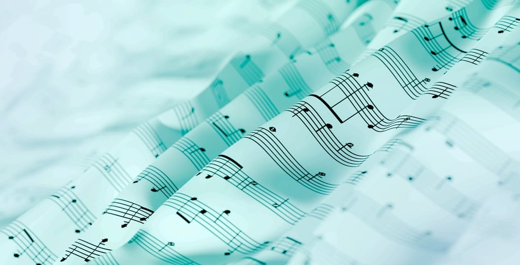 Abstract musical notes background; art concepts, original 3d ren