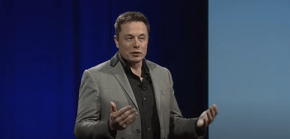 Elon Musk presenting.
