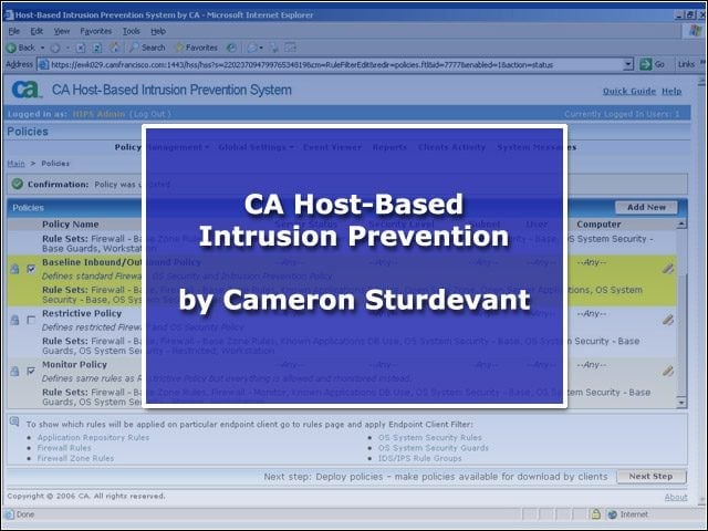 CA Host-Based Intrusion Prevention