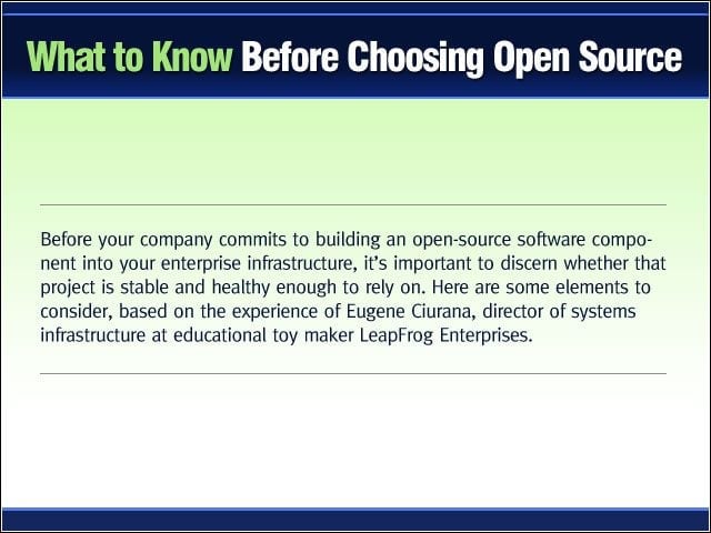 What to Know Before Choosing Open Source