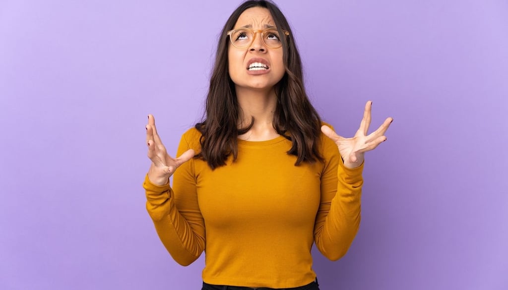 Angry person in a purple background