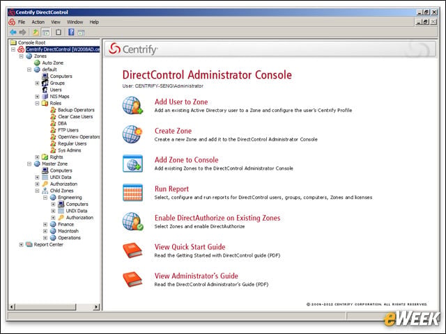Centrify DirectControl Console