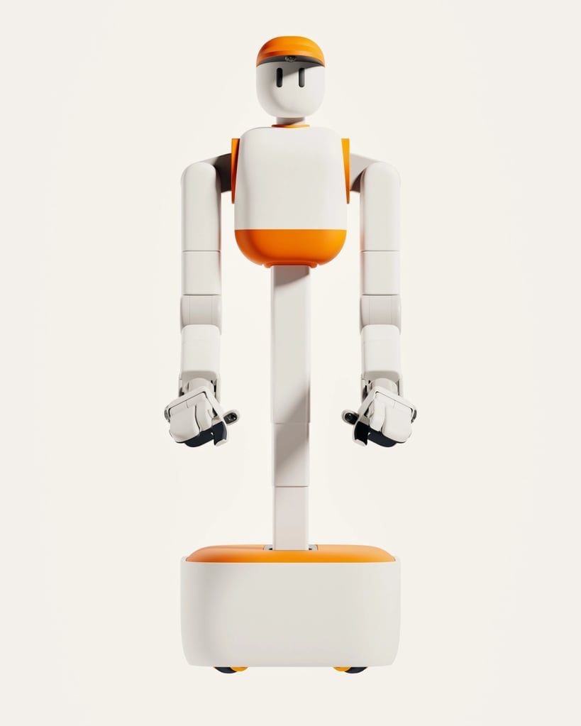 Memo doesn’t walk, it rolls. It uses a wheeled base instead of legs for better stability and balance.