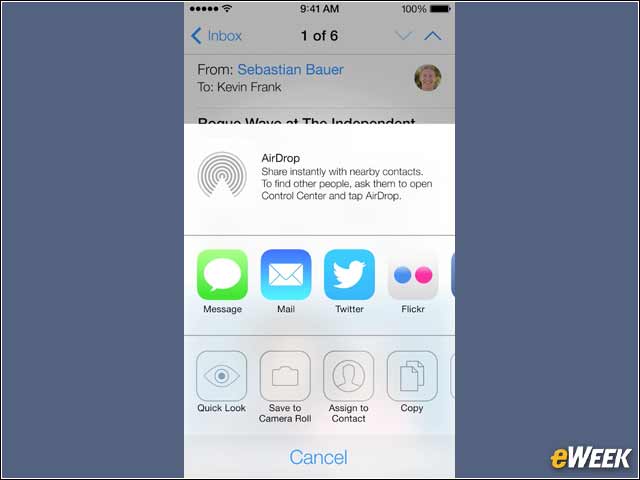 7 - Full AirDrop Support for Sharing Files