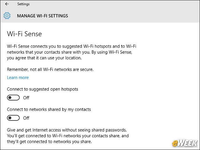 7 - Disabling Wi-Fi Sense