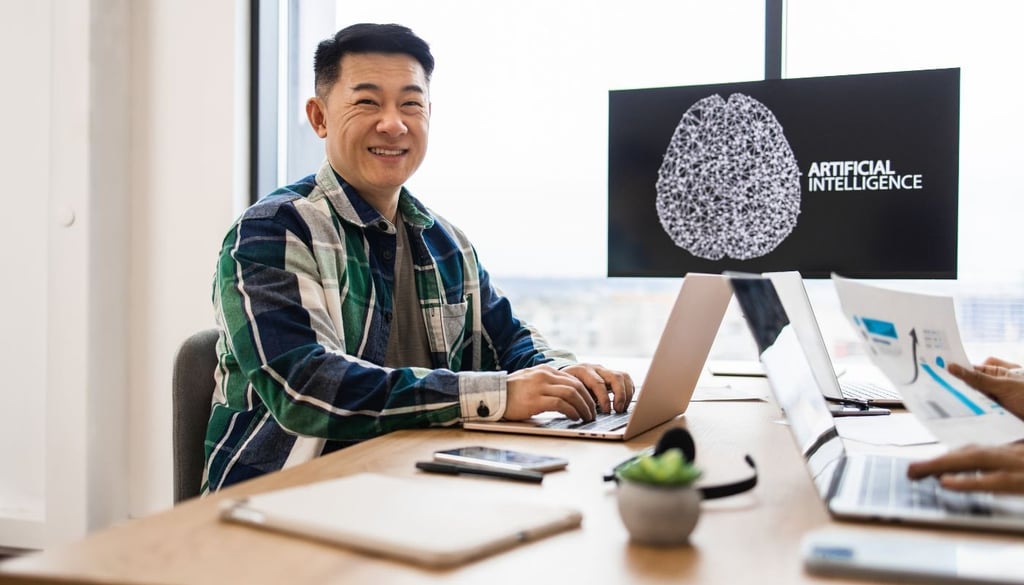 IT expert working on developments of artificial intelligence
