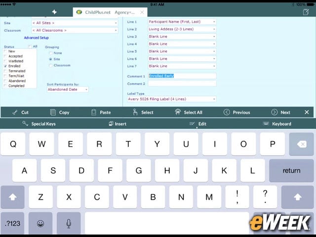 The Client Includes a Pop-Up Touch-Enabled Keyboard
