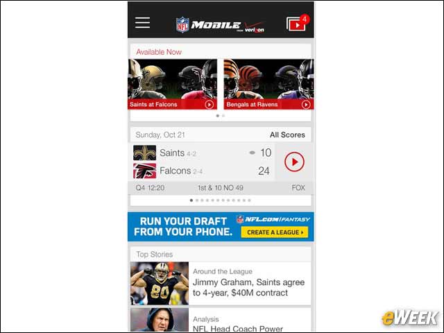 5 - NFL Mobile Keeps You in the Game (Free)