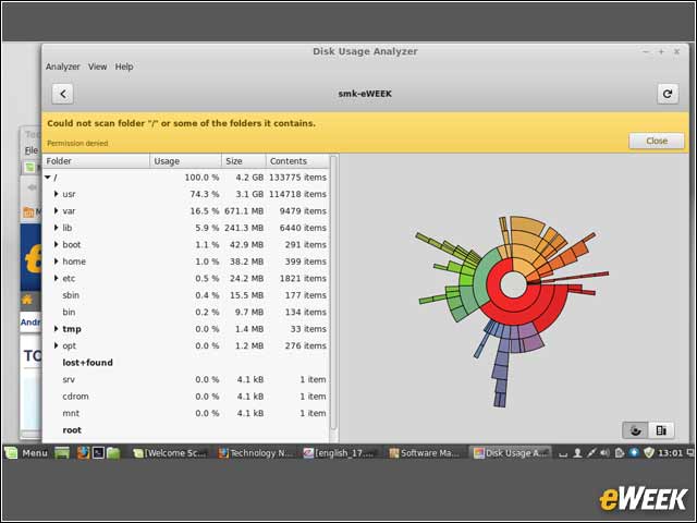 10 - Disk Usage Analyzer Provides Visual Map of Storage