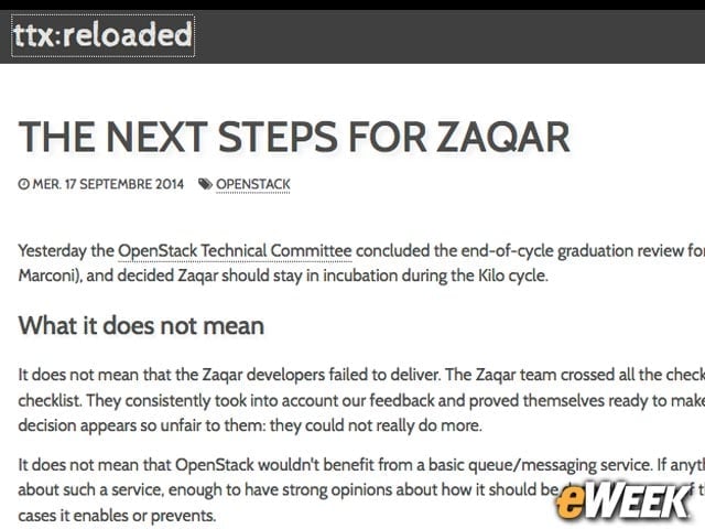 Zaqar Builds Out OpenStack Marconi