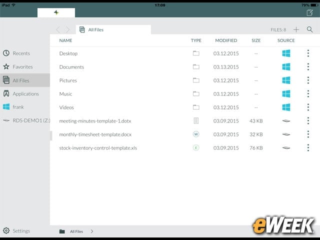 A Simple Menu Lets Users Access Files
