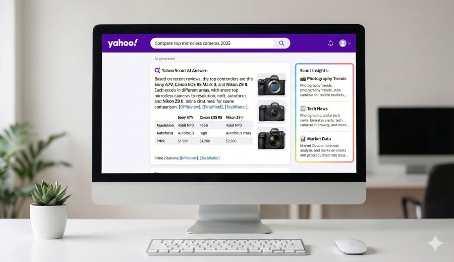Yahoo Scout AI homepage.