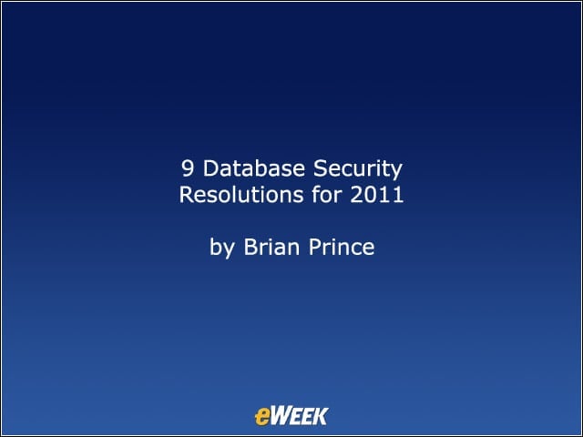 9 Database Security Resolutions for 2011