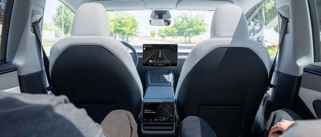 Tesla Robotaxi interior view.