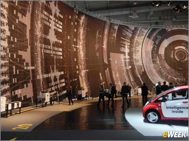 12 - Big Data Visualization Covers One End of Cavernous Exhibit Hall.