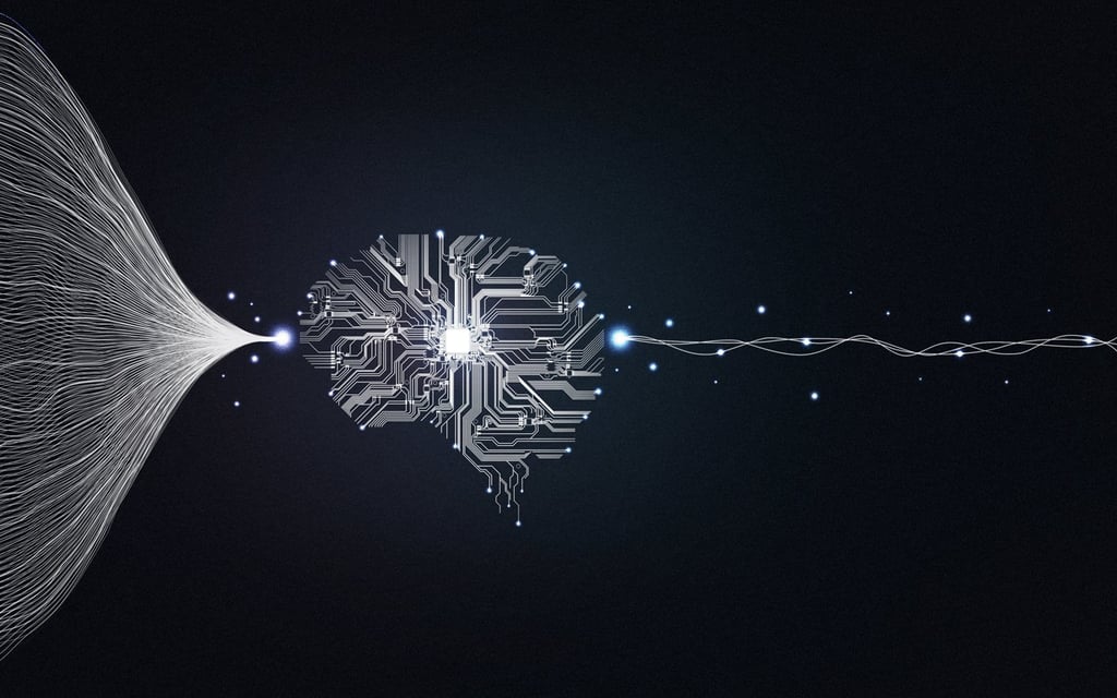Visual concept of a learning AI.