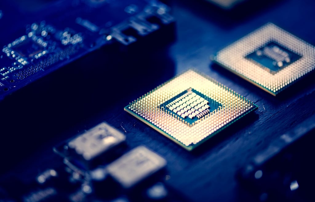Close up of a computer processor.