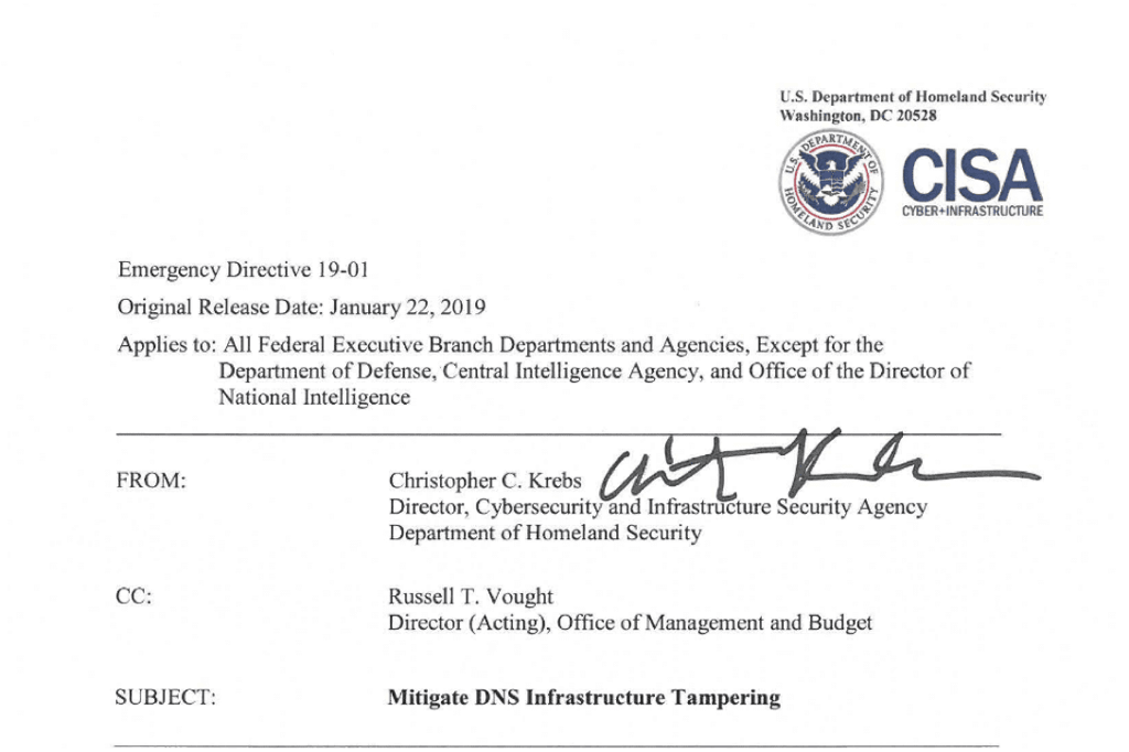 DHS CISA DNS