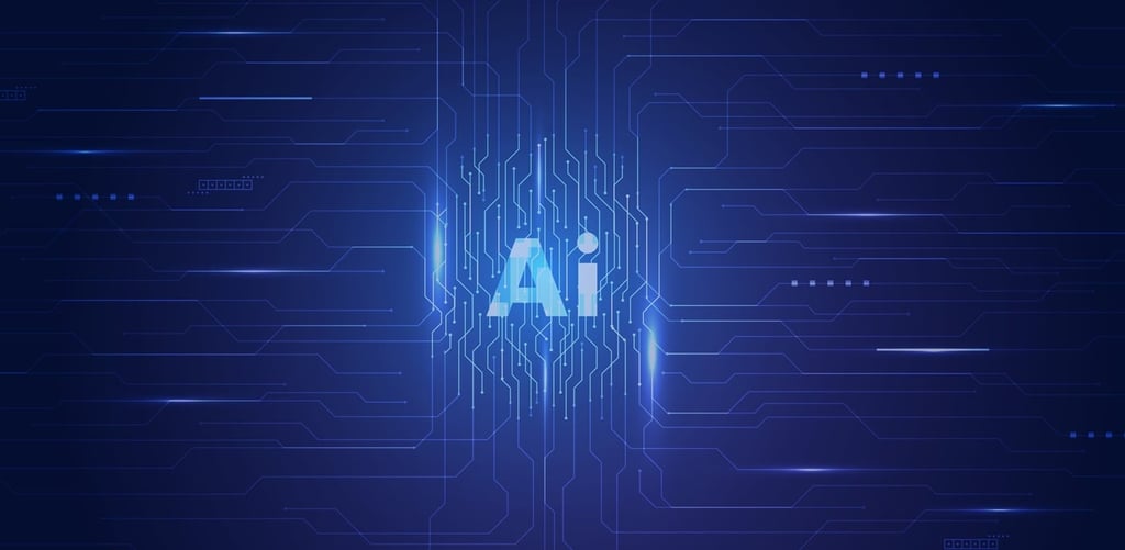 Ai brain on purple background.