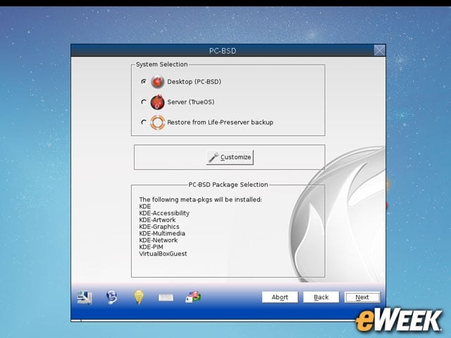 User Can Choose to Deploy PC-BSD as a Server