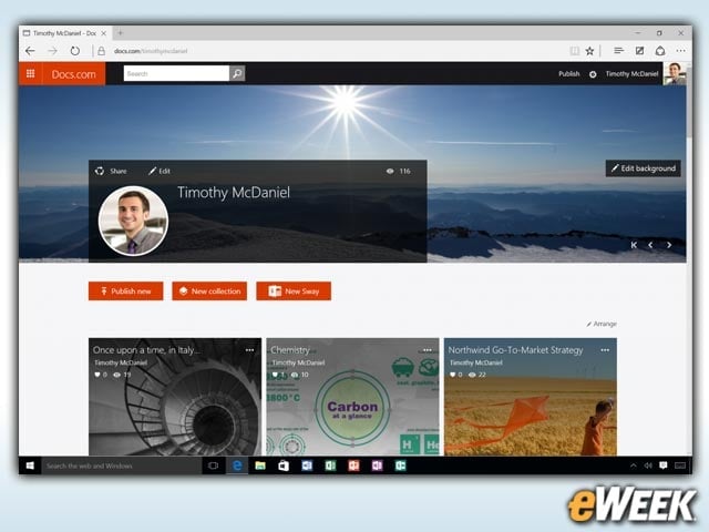 Sway Fully Integrated With Docs.com