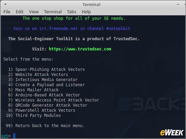 10 - Social-Engineer Toolkit Sets Up Simple Attacks