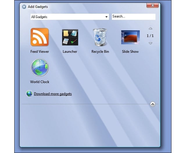 Microsoft Vistas Sidebar