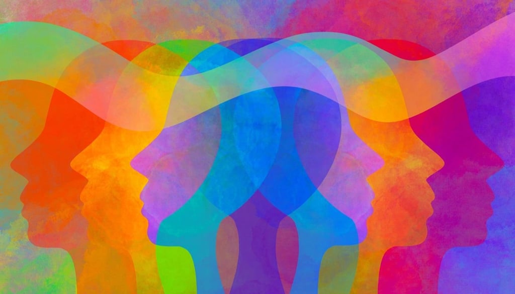 vibrant illustration of human heads