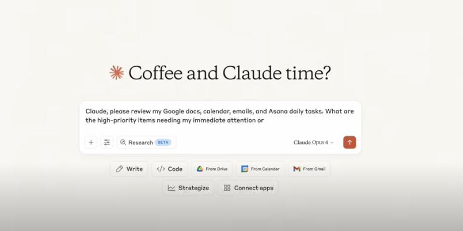 Screenshot of Anthropic’s Claude Opus 4.