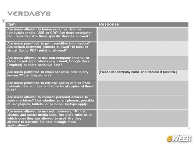 Verdasys Risk Assessment Program