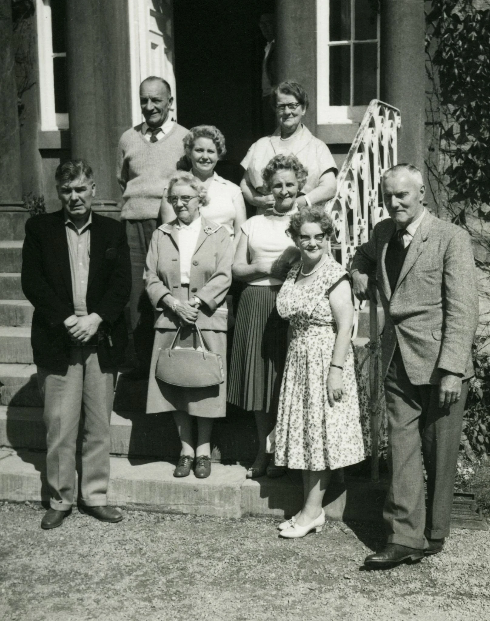Old family photo in greyscale.