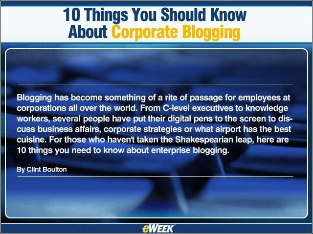 10 Things You Should Know About Corporate Blogging