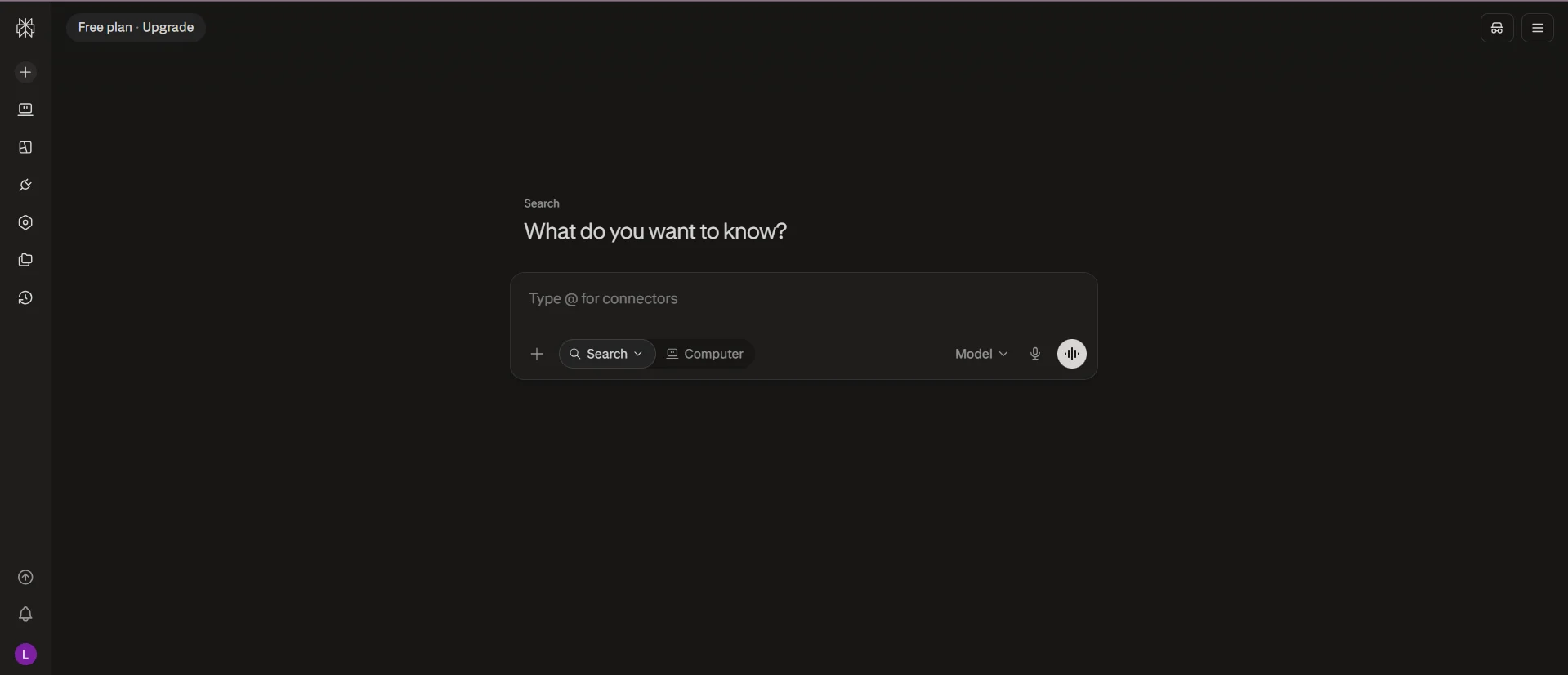 Perplexity interface.