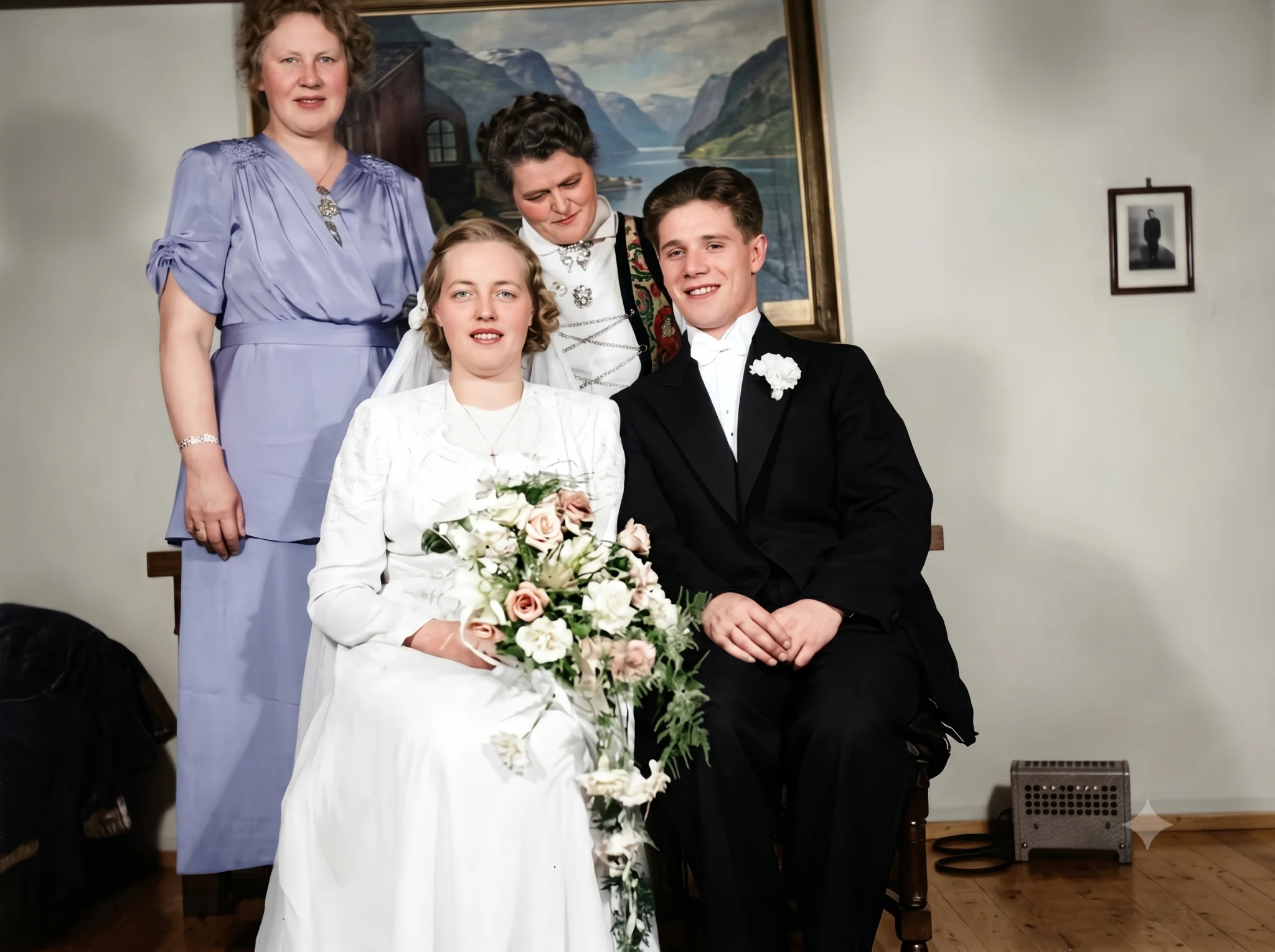 Wedding photo restoration and enhancement.